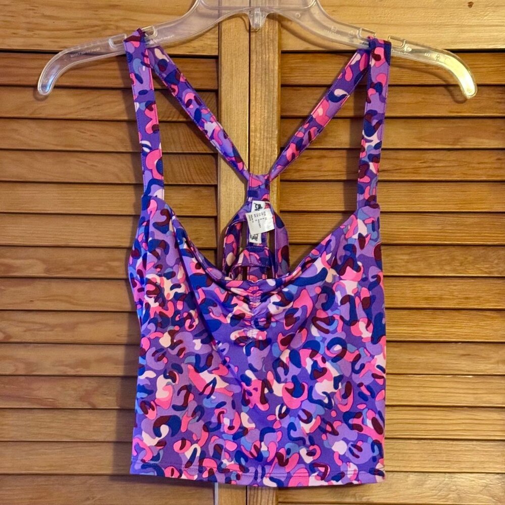 H&M Divided Purple Pink Camo Crop Bra Top